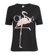 Chloé Women Black Crewneck T-shirt With Maxi Logo Print On The Front In Cotton Woman In Black