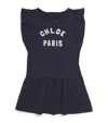 Chloé Short-sleeved Blu Navy T-shirt With Logo In Navy