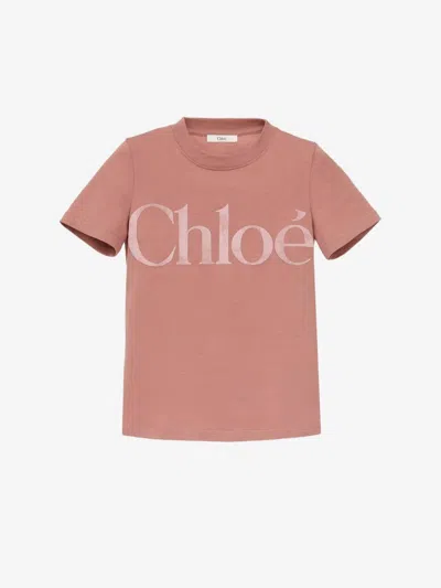 Chloé Fitted T-shirt In Cotton Jersey Pink Size S 100% Cotton In Dried Rose