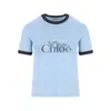 Chloé Cotton Logo Tshirt In Blue