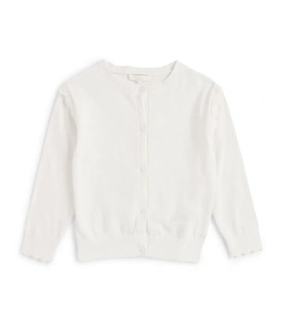 Chloé Kids' Cotton Long-sleeve Cardigan (2-14 Years) In White