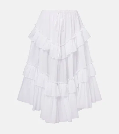 Chloé Cotton Midi Skirt In White