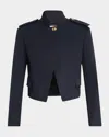 Chloé Cotton Military Jacket In Iconic Navy