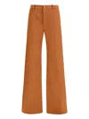 Chloé Chloe Women Pantalone Dalla Gamba Ampia In Cotone Mattone In Brown