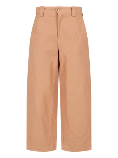 Chloé Cotton Pants In Neutral