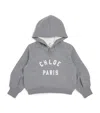 Chloé Kids Brushed Fleece Logo Hoodie In Gray