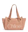 Chloé Cotton Plage Tote Bag In Pink