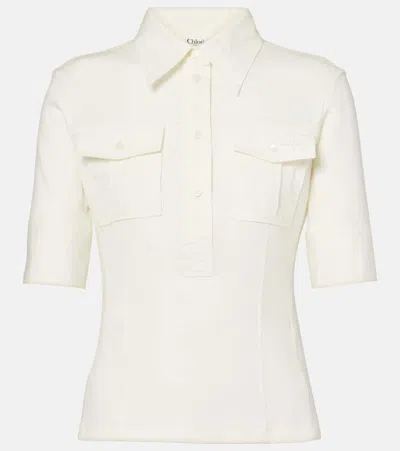 Chloé Utility-style Polo Shirt In Beige
