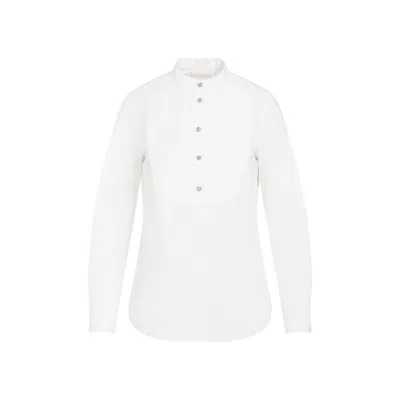 Chloé Embellished Cotton Poplin Shirt In White