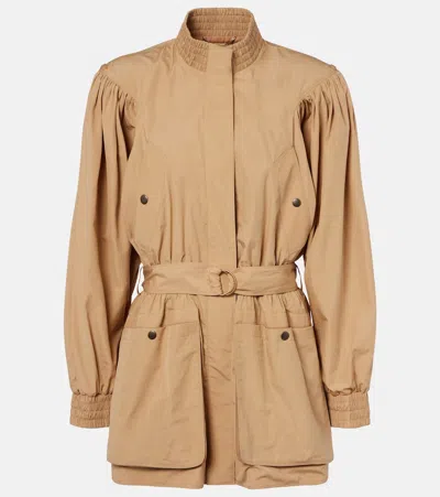 Chloé Cotton Poplin Trench Coat In Sand