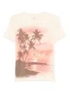 Chloé Graphic Illustration Crew Neck T-shirt In Neutral