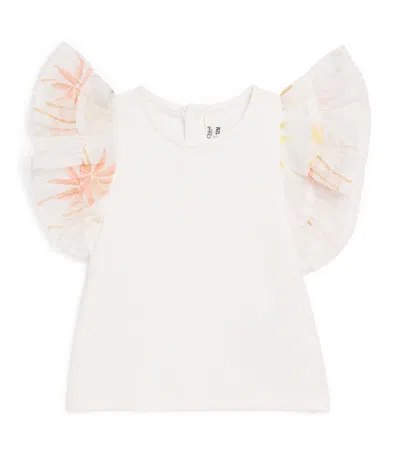 Chloé Kids' Cotton Ruffle-trim Blouse In White