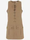 Chloé Satin Cotton Dress With Button And Slit