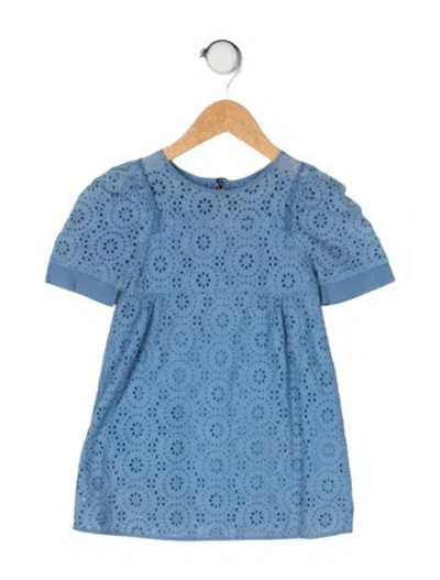 Pre-owned Chloé Babies' Cotton Short Sleeve Dress In Blue