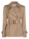 Chloé Belted Double-breasted Overcoats Epaulettes In Brown