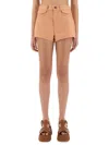 Chloé High Waist Shorts With Front And Back Pockets In Pink