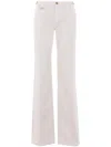 Chloé Cotton Straight-leg Trousers In 白色