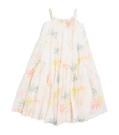 Chloé Kids' Cotton Sunset Palm Dress In Multi
