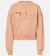 Chloé Generous Logo Print Sweatshirt In Beige