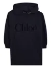 Chloé Cotton Sweatshirt Dress Chloe In Black