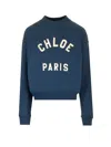 Chloé Cotton Sweatshirt With Logo In Blue