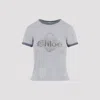 Chloé Baby Fit T-shirt With Logo In Cotton Jersey In Gray