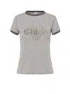 Chloé Baby Fit T-shirt With Logo In Cotton Jersey In Gray