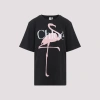 Chloé Women Black Crewneck T-shirt With Maxi Logo Print On The Front In Cotton Woman In Black