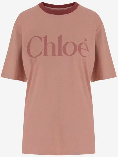 CHLOÉ COTTON T-SHIRT WITH LOGO