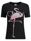 Chloé Oversized Fit Flamingo-print Cotton Jersey T-shirt In Black