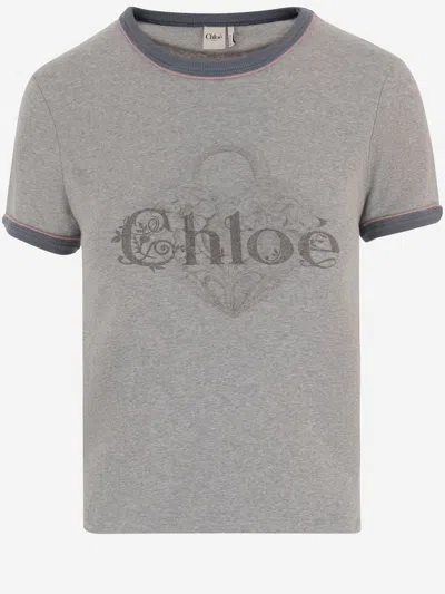 CHLOÉ COTTON T-SHIRT WITH LOGO