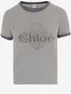 Chloé Chloè Cotton T Shirt With Logo In Gray