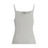 Chloé Women Cotton Tank Top In Gray