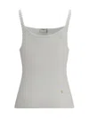 Chloé Women Cotton Tank Top In White