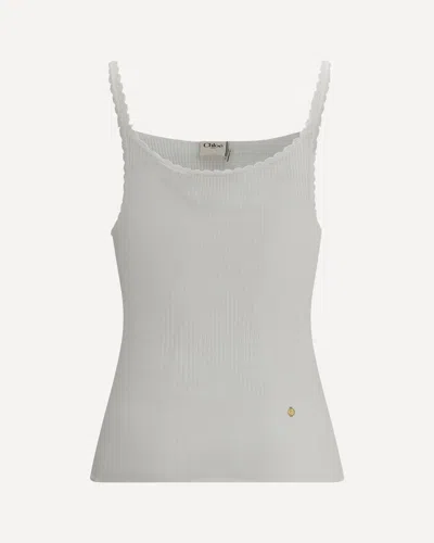 Chloé Cotton Tank Top In White