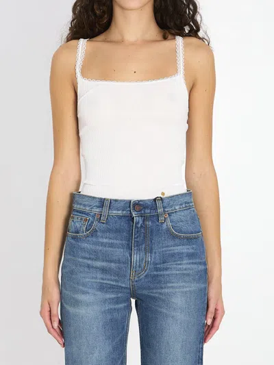 Chloé Cotton Tank Top In White