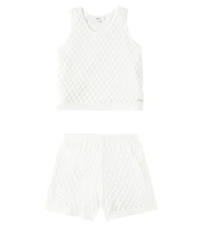 Chloé Kids' Cotton Top And Shorts Set In White