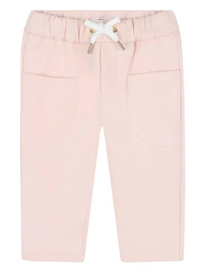 CHLOÉ COTTON TRACKSUIT BOTTOMS WITH ELASTICATED WAIST CHLOE