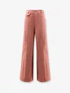 Chloé Cotton High Waist Flared Trousers With Back Pockets