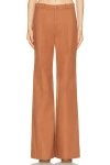 Chloé Chloe Women Pantalone Dalla Gamba Ampia In Cotone Mattone In Brown