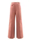 Chloé Dark Pink Cotton Flared Leg Pant In Pink
