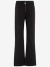 Chloé Cotton Trousers With Front Zip In Black