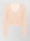 Chloé Cropped Pointelle-knit Cardigan In Pink