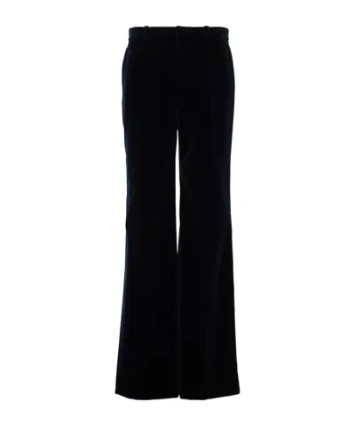 Chloé Flared Velvet Tailored Pants In Black
