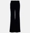 Chloé Flared Velvet Pants In Blue