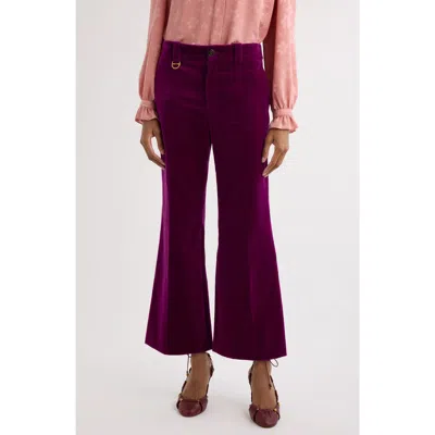 CHLOÉ CHLOÉ COTTON VELVETEEN FLARE LEG PANTS