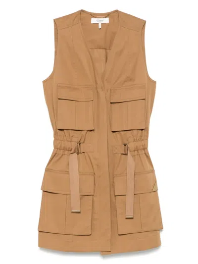 Chloé Cotton Waistcoat In Brown