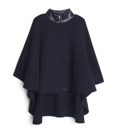Chloé Kids' Cotton-wool Cape In Burgundy