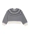 Chloé Cotton-wool Fair Isle Sweater In Gray
