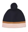 Chloé Cotton-wool Logo Beanie In Navy